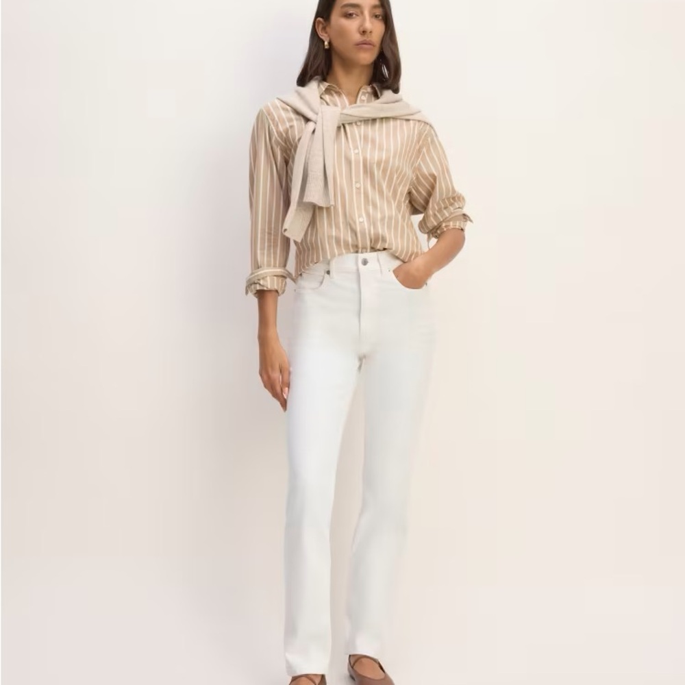 Everlane Way-High® Slim Jean, Bright White, Size 27 with 29” Inseam